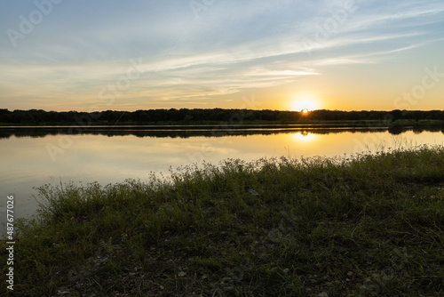 Sunset over the lake