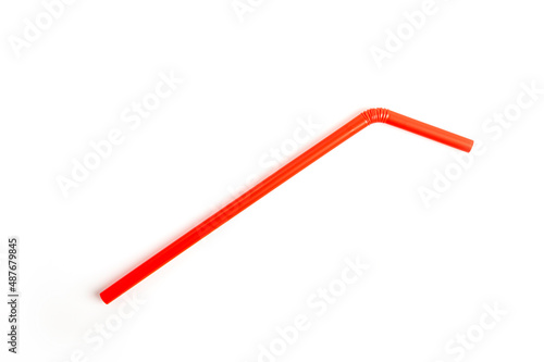 Red straw isolated on white