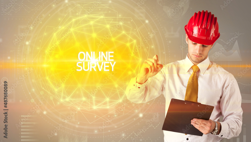 Handsome businessman with helmet drawing Handsome businessman with helmet drawing