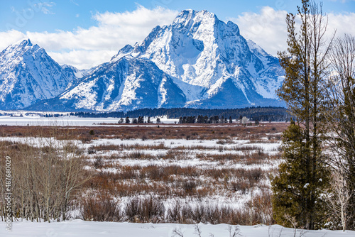 snow covered mountains