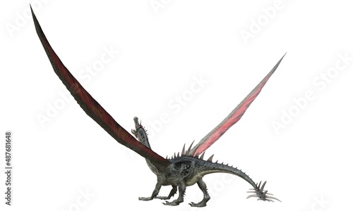 Fantasy dragon isolated on white 3d illustration