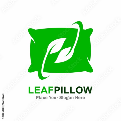 Leaf pillow vector logo template. Suitable for business, web, art, nature, travel and furniture