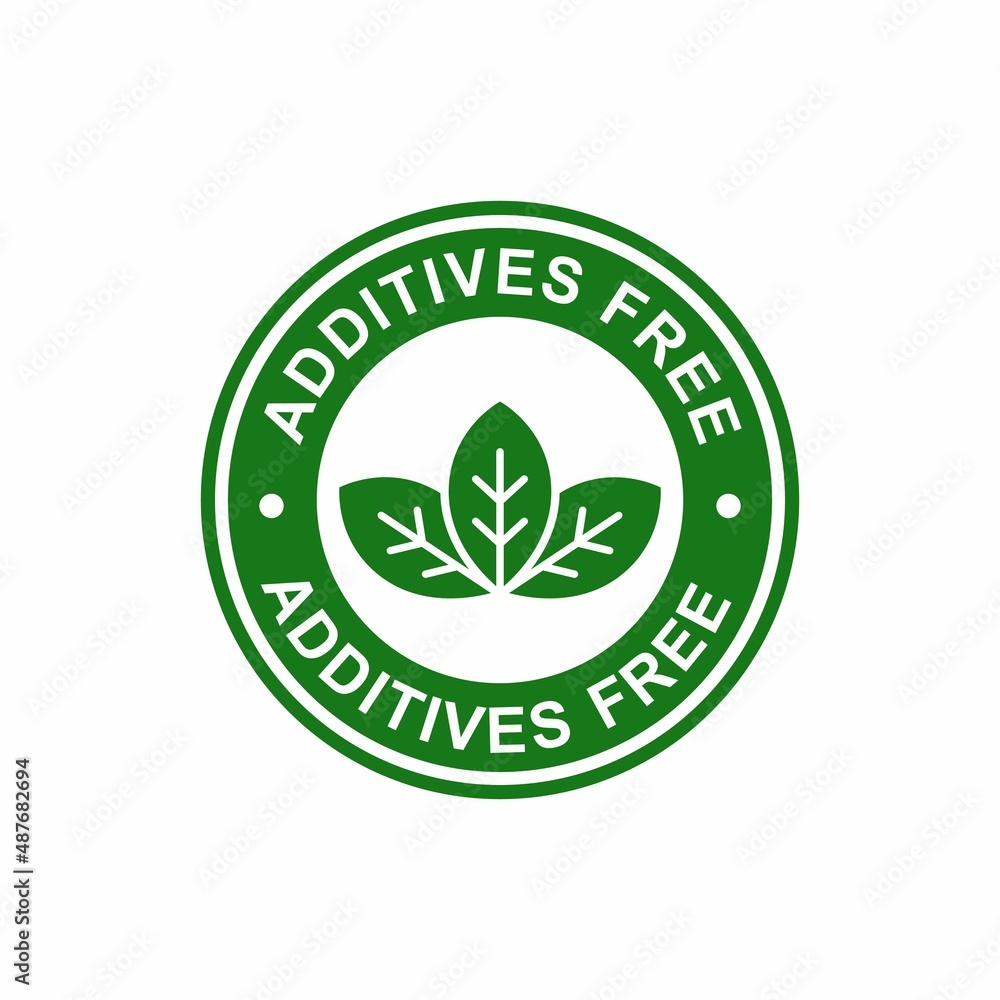 Additives free vector logo template. Suitable for business, health and product label Additives free vector logo template. Suitable for business, health and product label