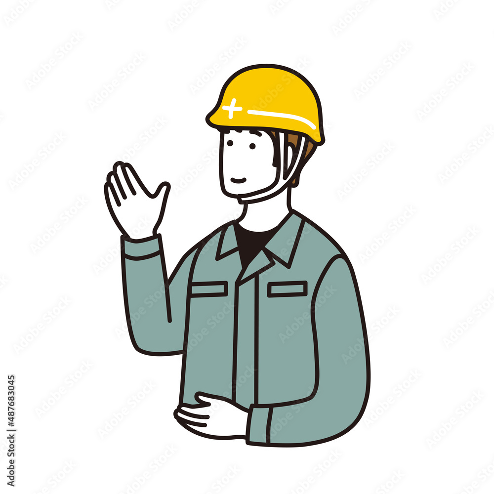 ヘルメット姿の男性のシンプルなイラスト ヘルメット姿の男性のシンプルなイラスト