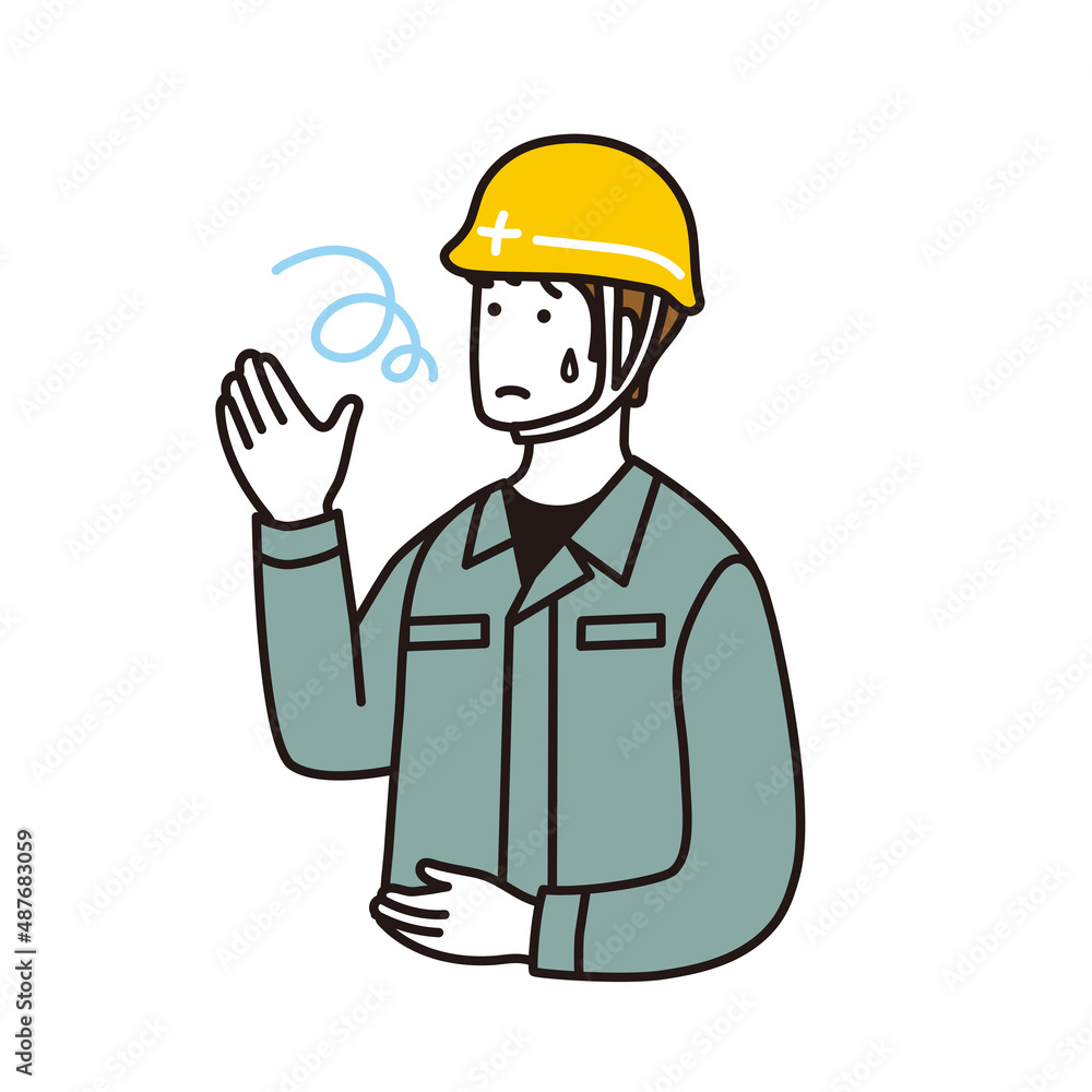 ヘルメット姿の男性のシンプルなイラスト ヘルメット姿の男性のシンプルなイラスト