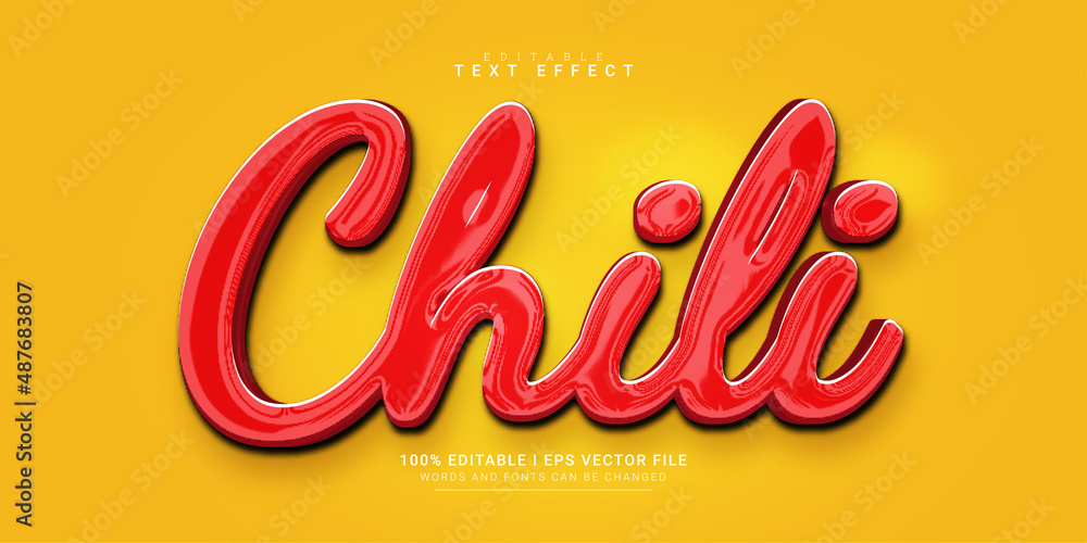 chili 3d text style effect template illustrations - obrazy, fototapety, plakaty 