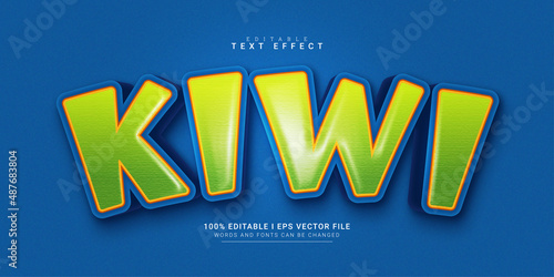 kiwi 3d text style effect template illustrations