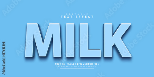editable text effect milk 3d text style