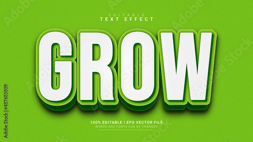 editable text effect grow 3d text style