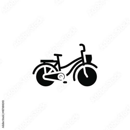 Bike, Bicycle Solid Icon Vector Illustration Logo Template. Suitable For Many Purposes.