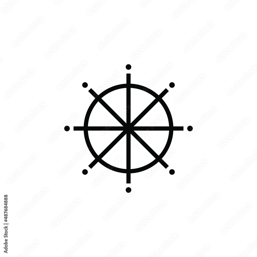 Obraz premium Rudder, Nautical, Ship, Boat Solid Icon Vector Illustration Logo Template. Suitable For Many Purposes.