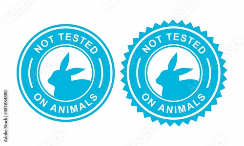 Not tested on animals badge logo design. Suitable for product label