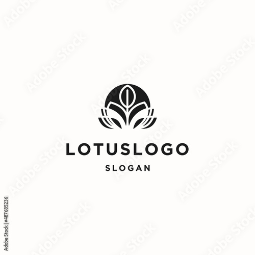 Lotus logo icon flat design template