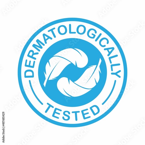 Dermatologically tested sign badge vector template logo. Suitable for business, product label, health care, skin care and information