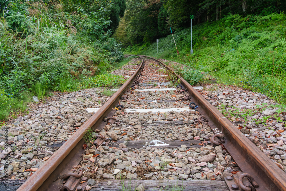 Obraz premium 不通区間のレール