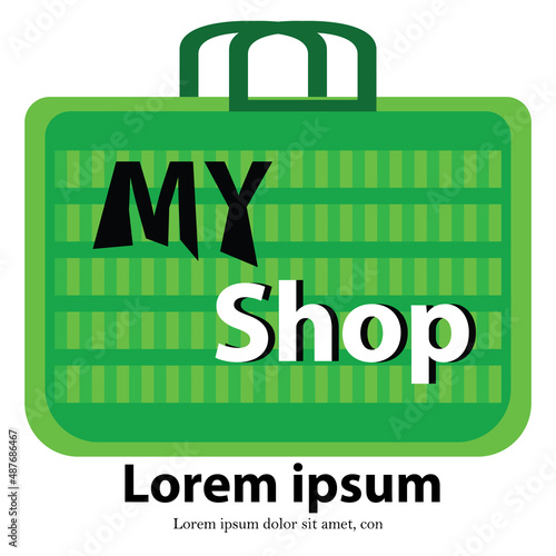 Shopping beg vector logo or icon.