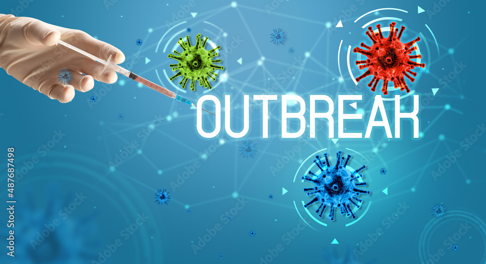 Fototapeta premium Syringe, medical injection in hand, coronavirus vaccine concept