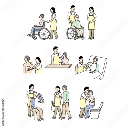 介護福祉の人物イラスト