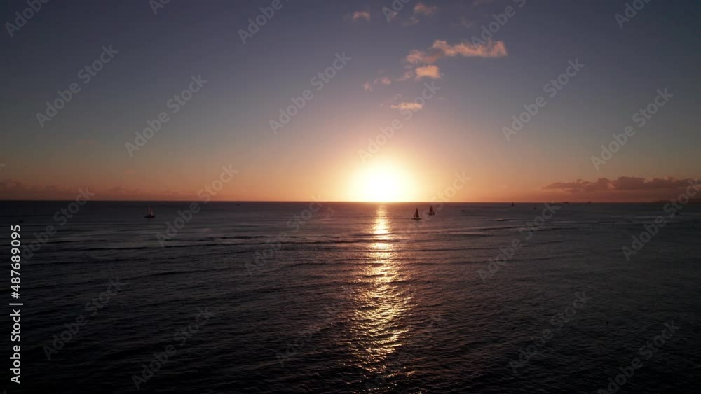 arial shots of waikiki near diamond head in honolulu, hawaii 