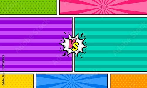 Comic versus fight background template