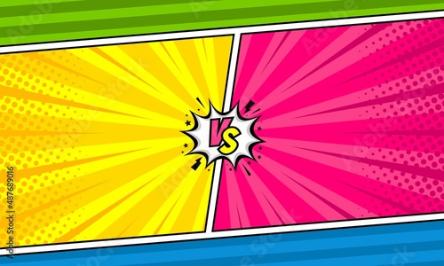 Comic versus fight background template