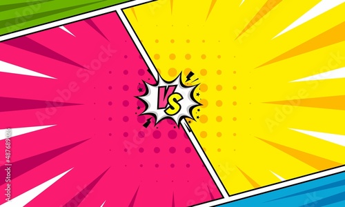 Comic versus fight background template