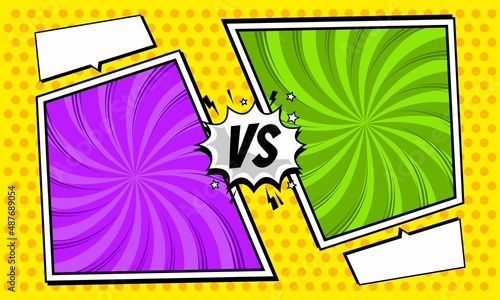 Comic versus fight background template