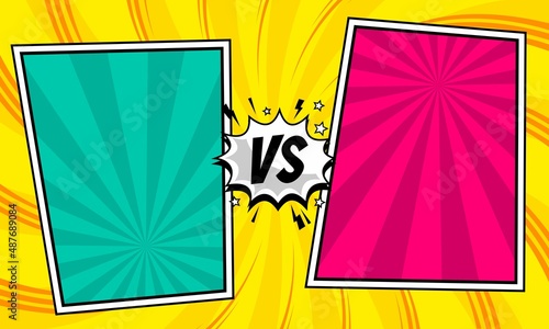 Comic versus fight background template