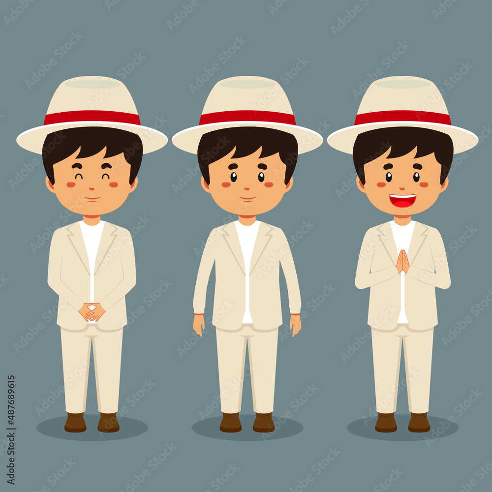 Naklejka premium Brazil Character with Various Expression