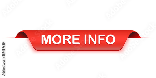 more info red banner template. ribbon label sign. vector sticker
