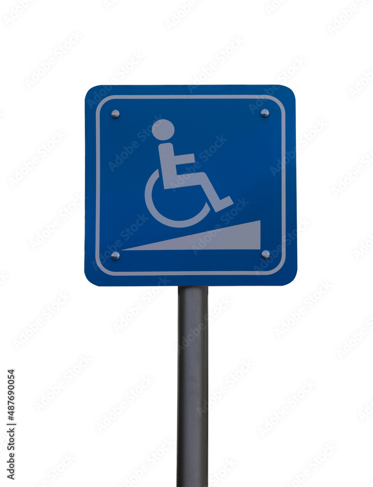 Signal ramp down Handicapped isolated on white background Signal ramp down Handicapped isolated on white background