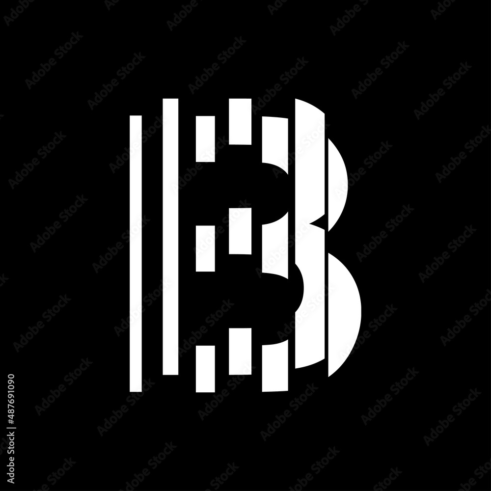 B abstract logo with slice effect design illustration B abstract logo with slice effect design illustration