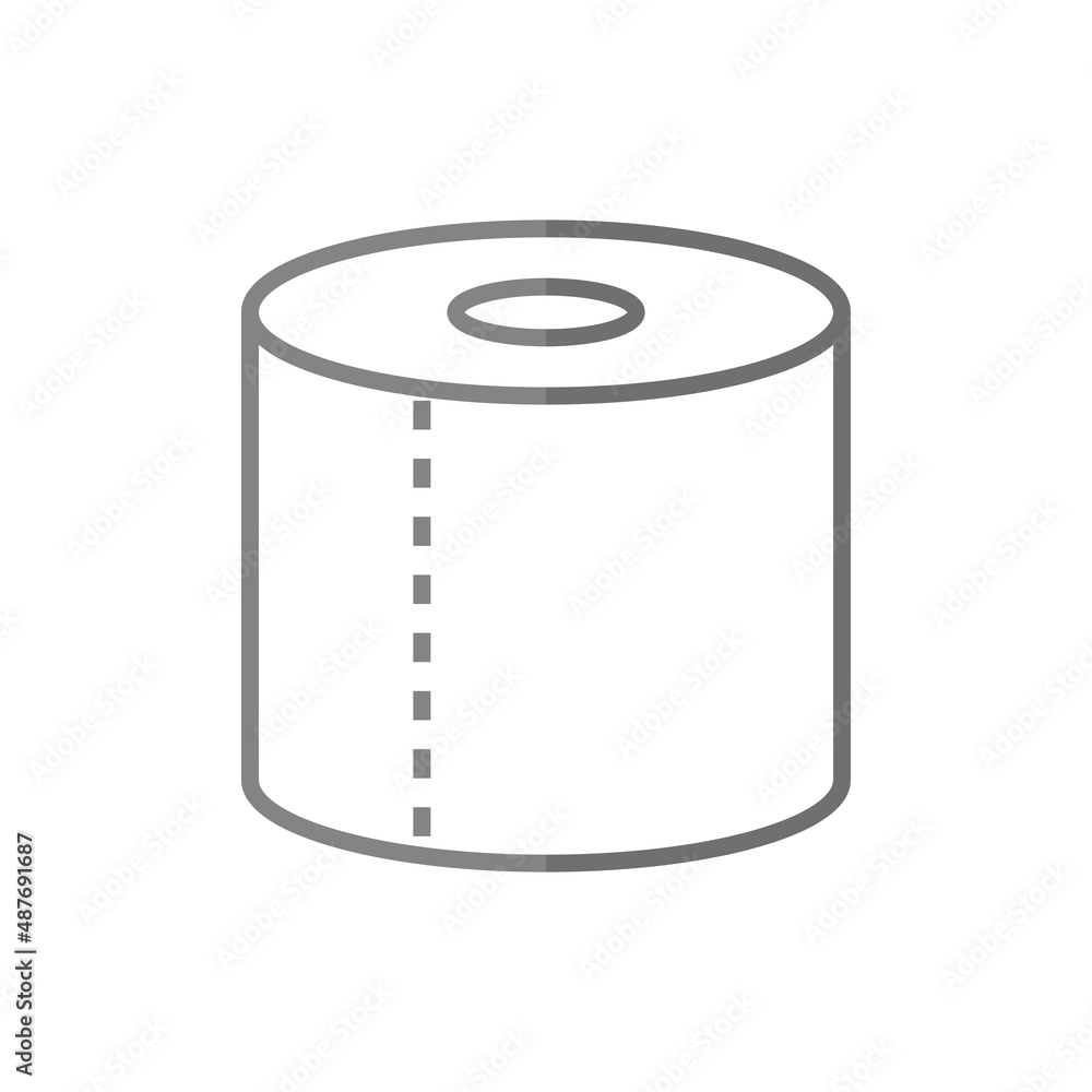 Toilet paper grey flat vector icon Toilet paper grey flat vector icon