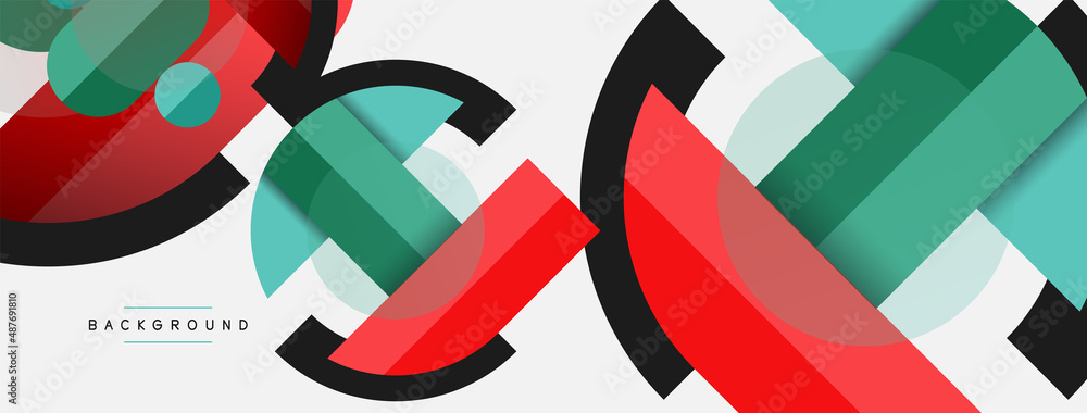 Round geometric shapes lines and circles. Vector template for wallpaper banner background or landing page Round geometric shapes lines and circles. Vector template for wallpaper banner background or landing page