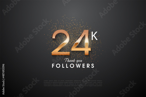 24k followers background with numbers illustration. photo