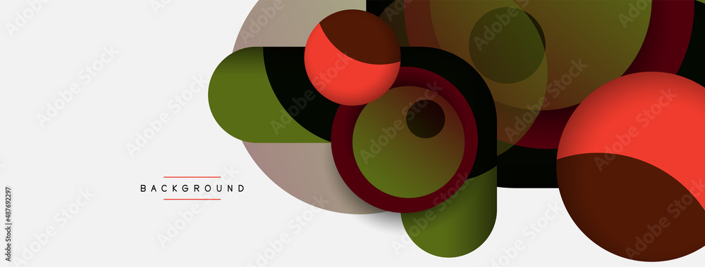 Circle and round shapes abstract background. Vector illustration for wallpaper banner background or landing page Circle and round shapes abstract background. Vector illustration for wallpaper banner background or landing page