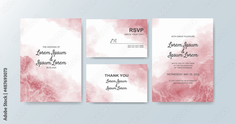 Wedding invitation with abstract watercolor background Wedding invitation with abstract watercolor background