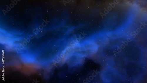 Colorful smoke clouds on dark background 3d render