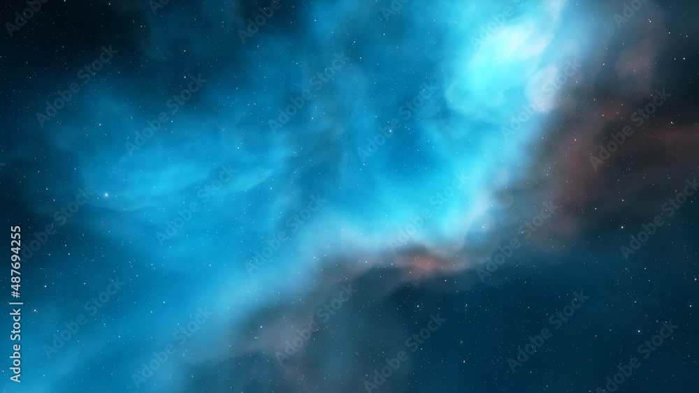 Fototapeta premium Colorful smoke clouds on dark background 3d render