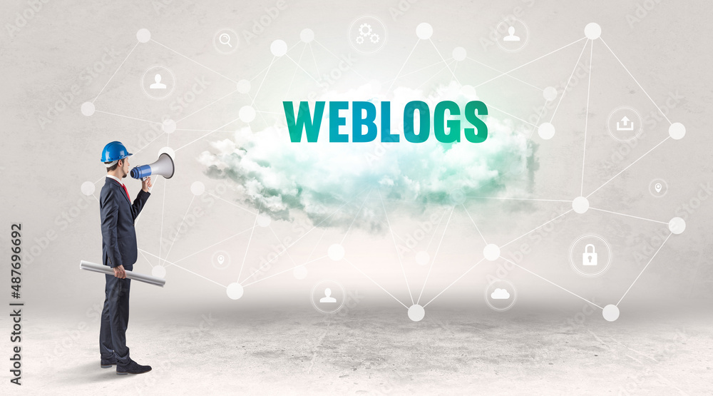 Engineer working on a social media concept