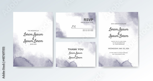 Wedding invitation with abstract watercolor background