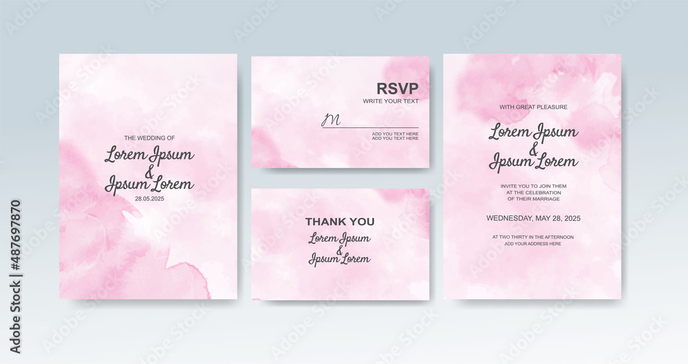 Wedding invitation with abstract watercolor background Wedding invitation with abstract watercolor background