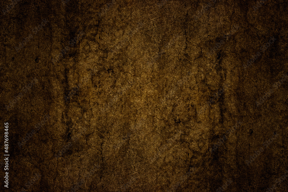 Dark brown color abstract grunge textured old concrete wall surface for background