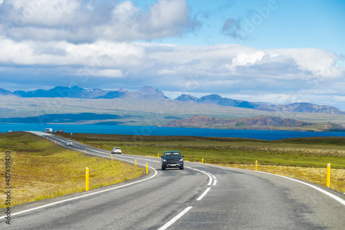 Driving the Ring Road in Iceland, Beautiful view in the Road trip Westfjords in Iceland, Season summertime