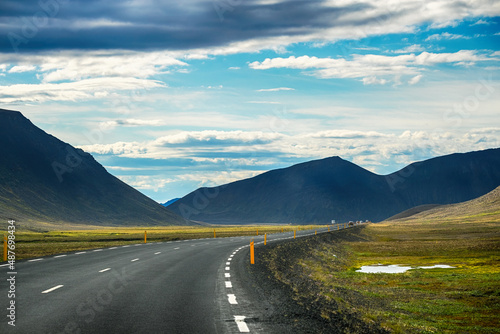 Driving the Ring Road in Iceland, Beautiful view in the Road trip Westfjords in Iceland, Season summertime