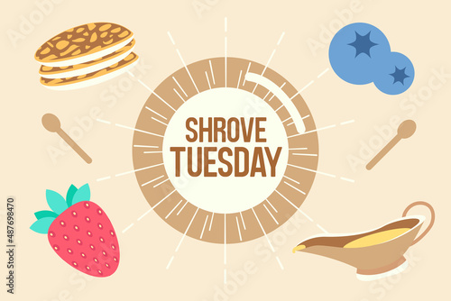 Flat pancake day social media post template