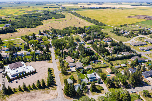 Aerial view of the town of Waldheim, Saskatchewan photo