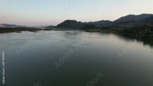 Wallpaper Mural Aerial view of the Mekong river and mountains by drone Torontodigital.ca