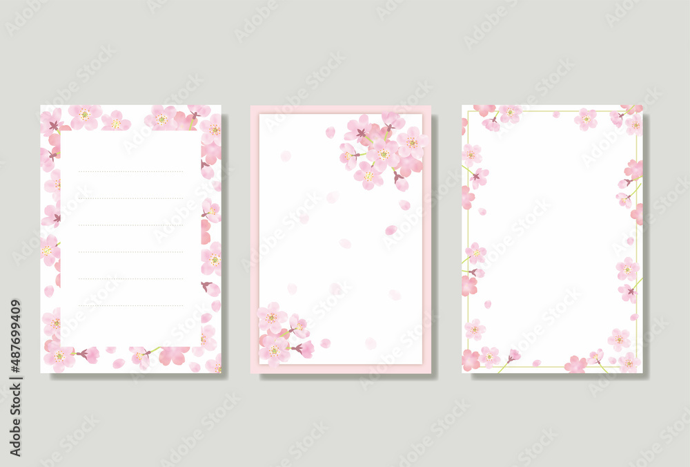 Fototapeta premium さくらの花のベクターポストカード