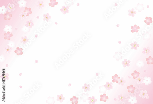 小さいさくらの花と淡いピンクのベクター背景